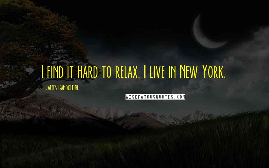 James Gandolfini Quotes: I find it hard to relax. I live in New York.