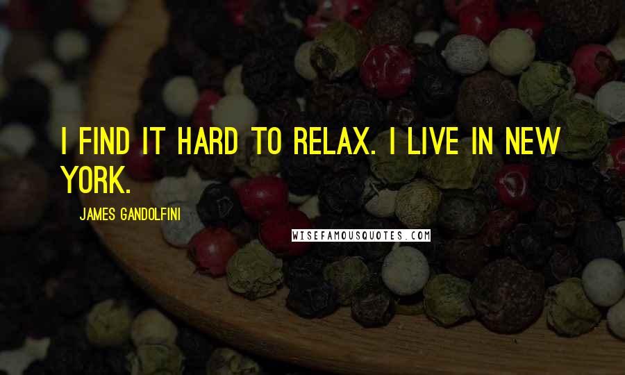 James Gandolfini Quotes: I find it hard to relax. I live in New York.