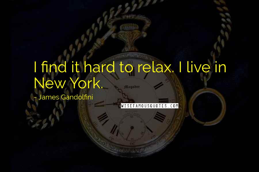 James Gandolfini Quotes: I find it hard to relax. I live in New York.
