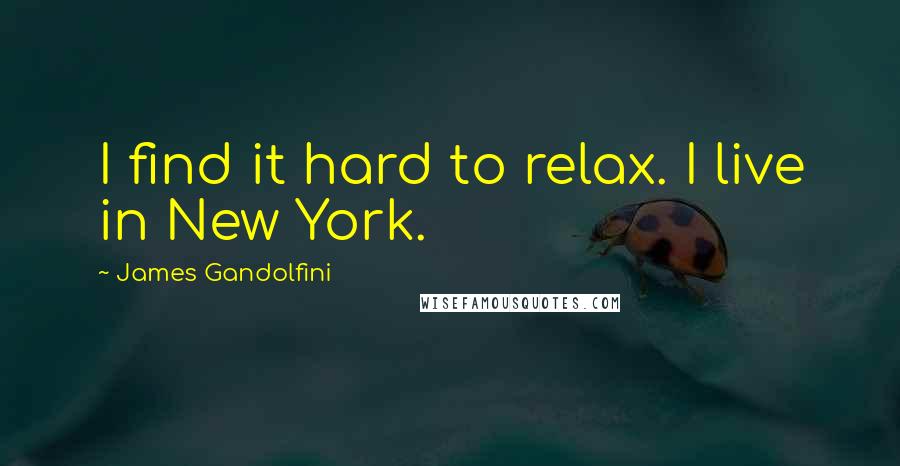 James Gandolfini Quotes: I find it hard to relax. I live in New York.
