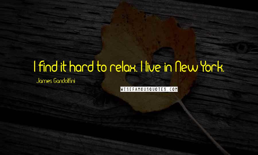 James Gandolfini Quotes: I find it hard to relax. I live in New York.