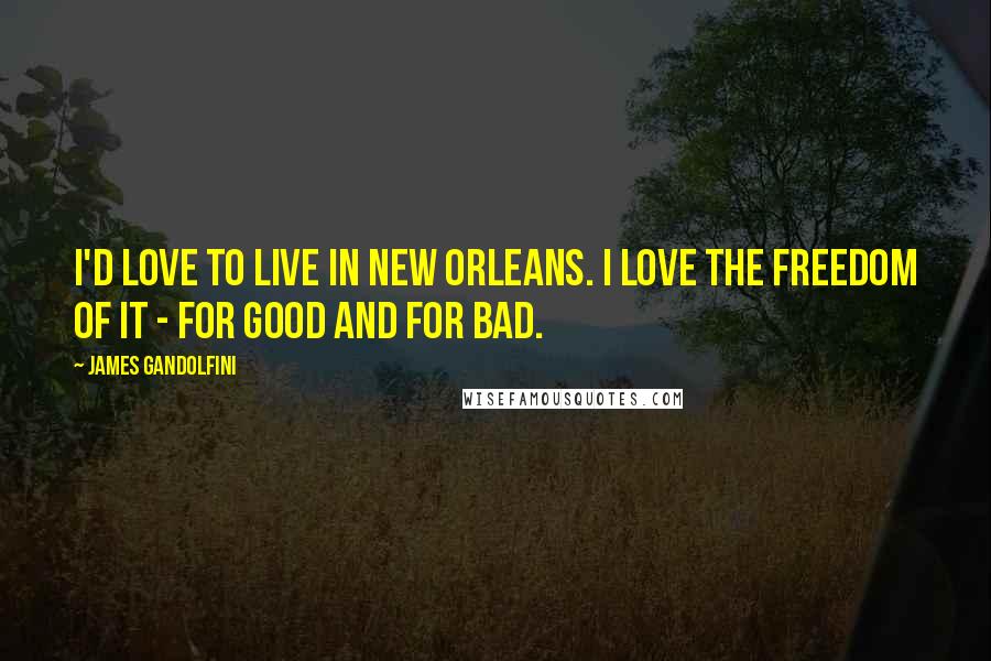 James Gandolfini Quotes: I'd love to live in New Orleans. I love the freedom of it - for good and for bad.