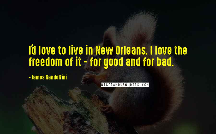 James Gandolfini Quotes: I'd love to live in New Orleans. I love the freedom of it - for good and for bad.