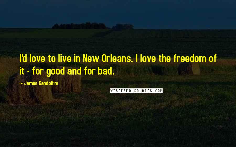 James Gandolfini Quotes: I'd love to live in New Orleans. I love the freedom of it - for good and for bad.