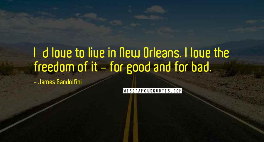 James Gandolfini Quotes: I'd love to live in New Orleans. I love the freedom of it - for good and for bad.