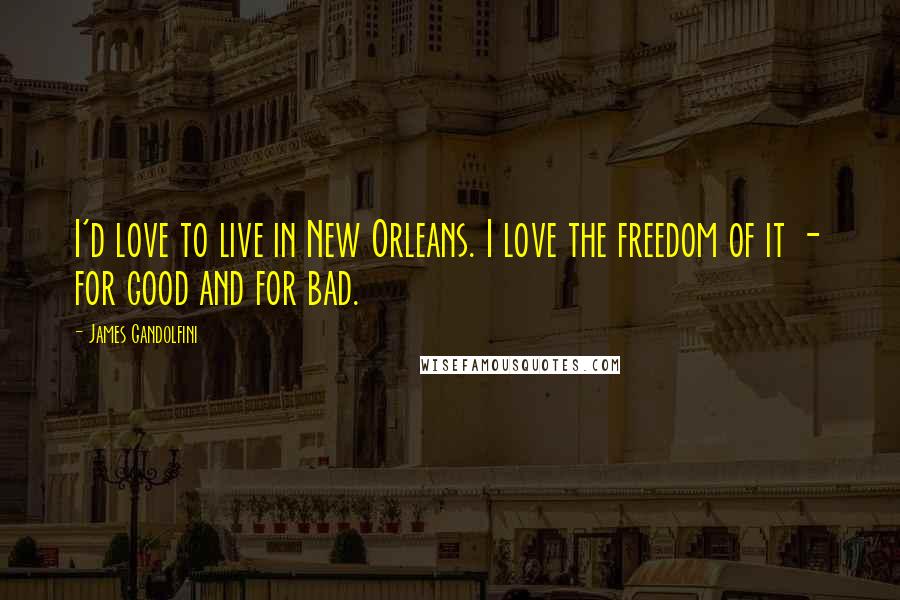 James Gandolfini Quotes: I'd love to live in New Orleans. I love the freedom of it - for good and for bad.