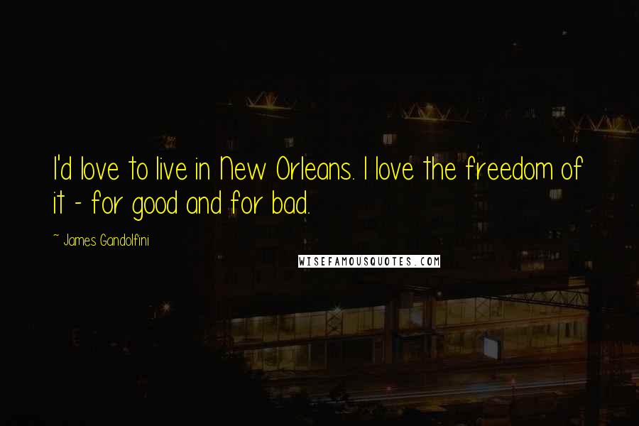 James Gandolfini Quotes: I'd love to live in New Orleans. I love the freedom of it - for good and for bad.