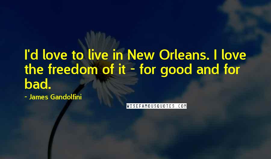 James Gandolfini Quotes: I'd love to live in New Orleans. I love the freedom of it - for good and for bad.