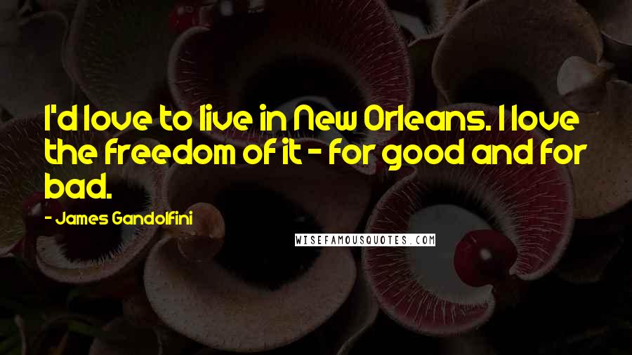 James Gandolfini Quotes: I'd love to live in New Orleans. I love the freedom of it - for good and for bad.