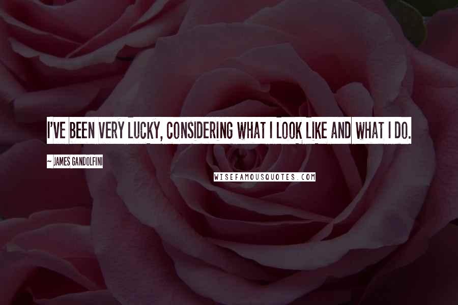 James Gandolfini Quotes: I've been very lucky, considering what I look like and what I do.