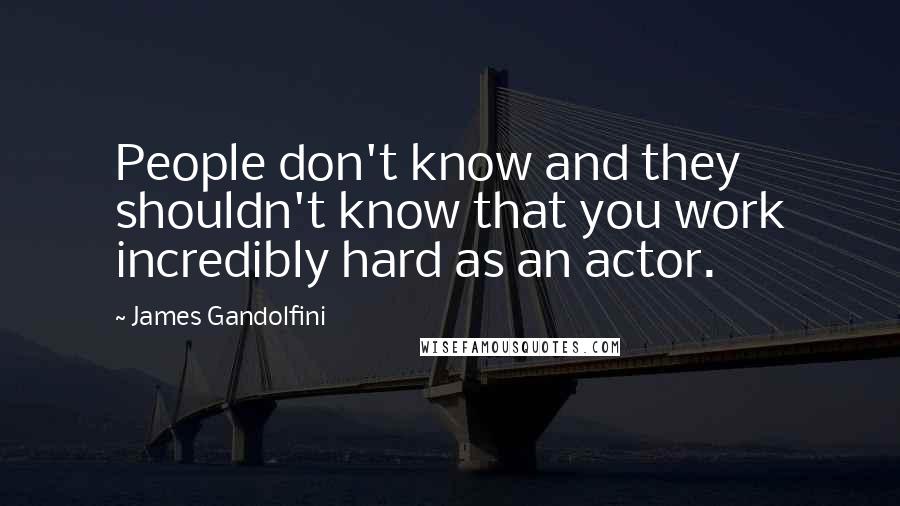 James Gandolfini Quotes: People don't know and they shouldn't know that you work incredibly hard as an actor.