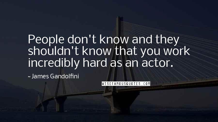 James Gandolfini Quotes: People don't know and they shouldn't know that you work incredibly hard as an actor.