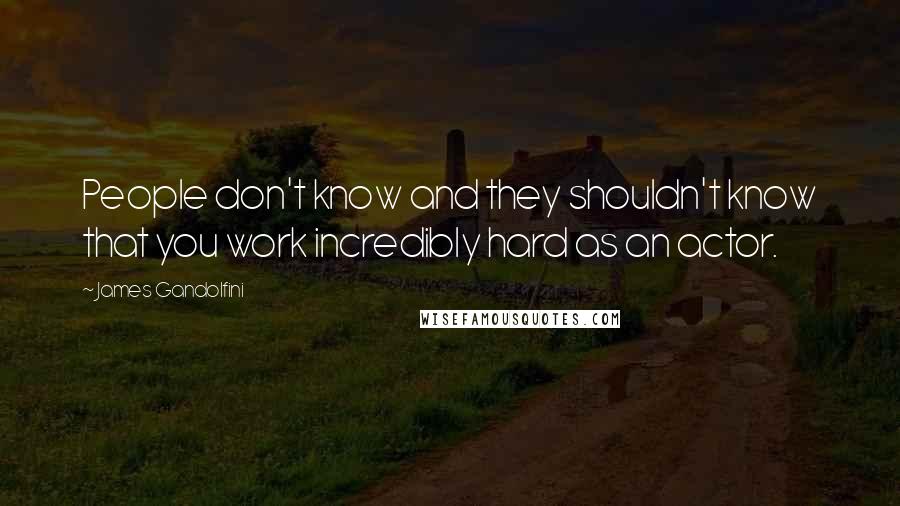 James Gandolfini Quotes: People don't know and they shouldn't know that you work incredibly hard as an actor.