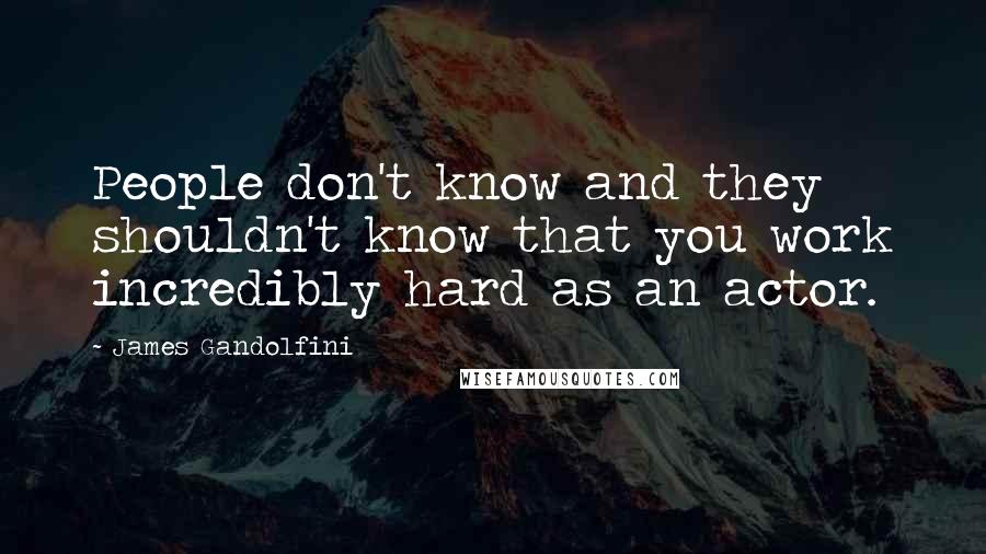 James Gandolfini Quotes: People don't know and they shouldn't know that you work incredibly hard as an actor.