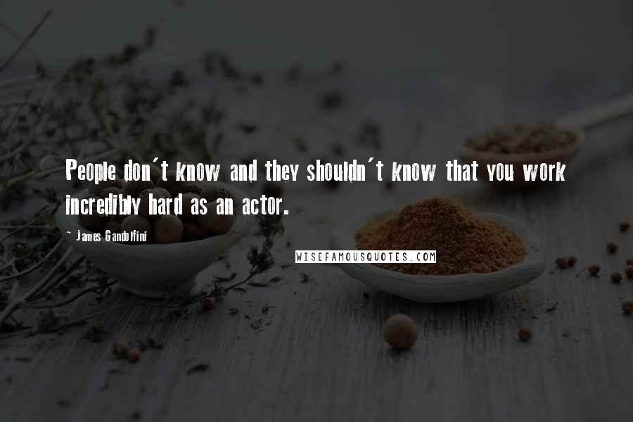 James Gandolfini Quotes: People don't know and they shouldn't know that you work incredibly hard as an actor.