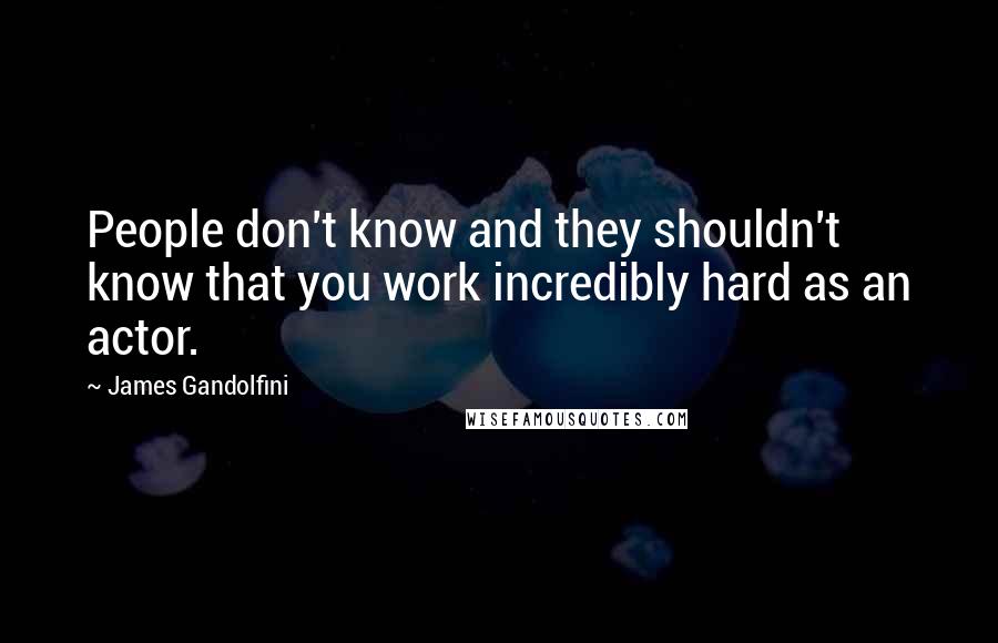 James Gandolfini Quotes: People don't know and they shouldn't know that you work incredibly hard as an actor.