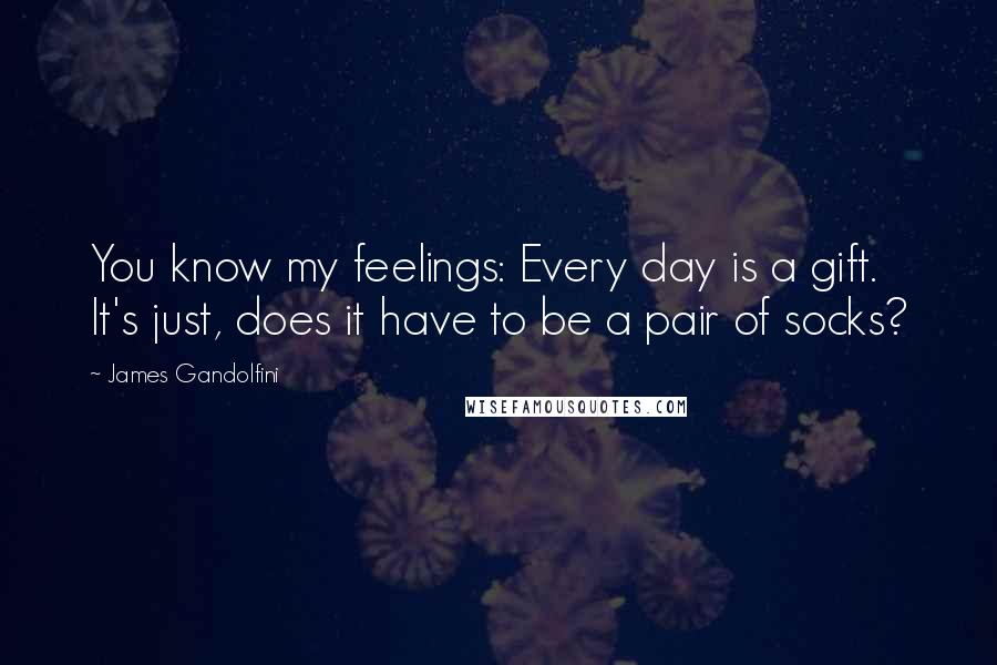 James Gandolfini Quotes: You know my feelings: Every day is a gift. It's just, does it have to be a pair of socks?