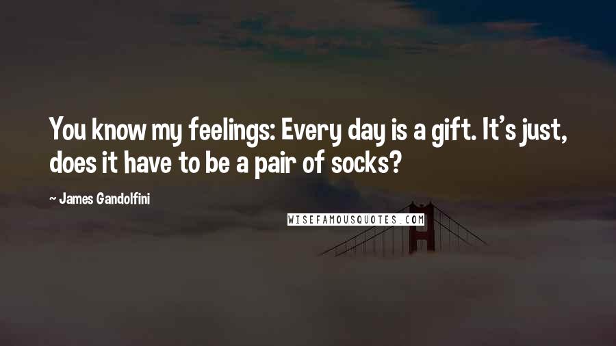 James Gandolfini Quotes: You know my feelings: Every day is a gift. It's just, does it have to be a pair of socks?