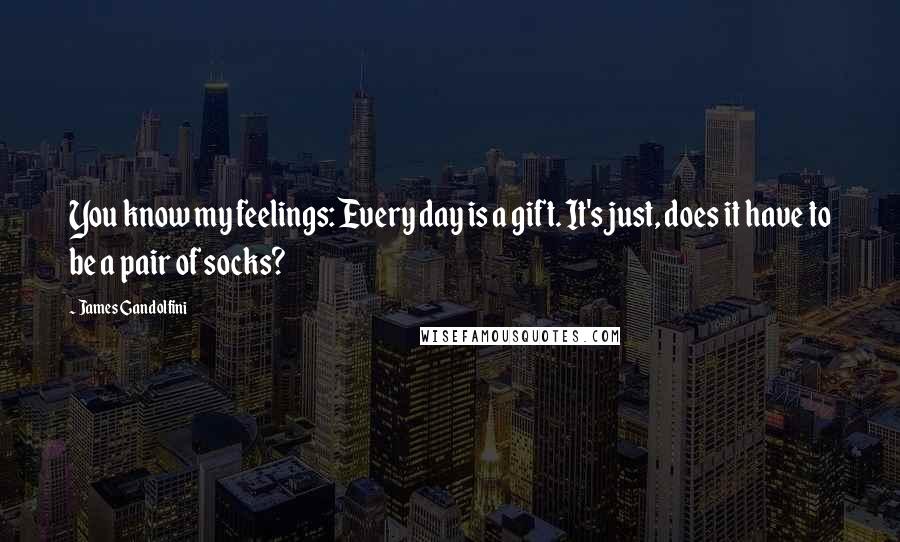 James Gandolfini Quotes: You know my feelings: Every day is a gift. It's just, does it have to be a pair of socks?