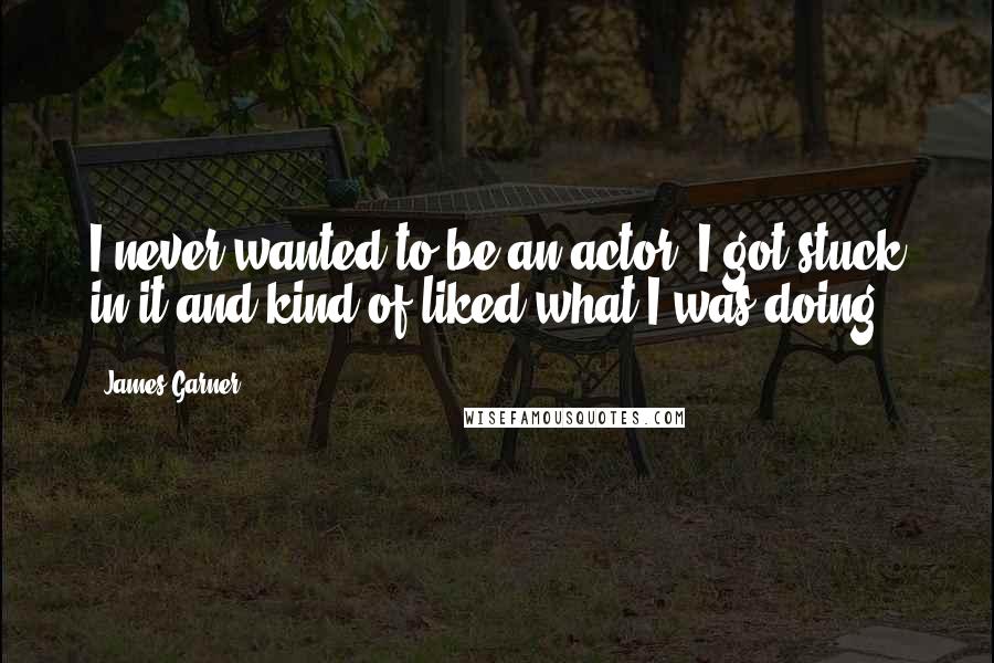 James Garner Quotes: I never wanted to be an actor. I got stuck in it and kind of liked what I was doing.