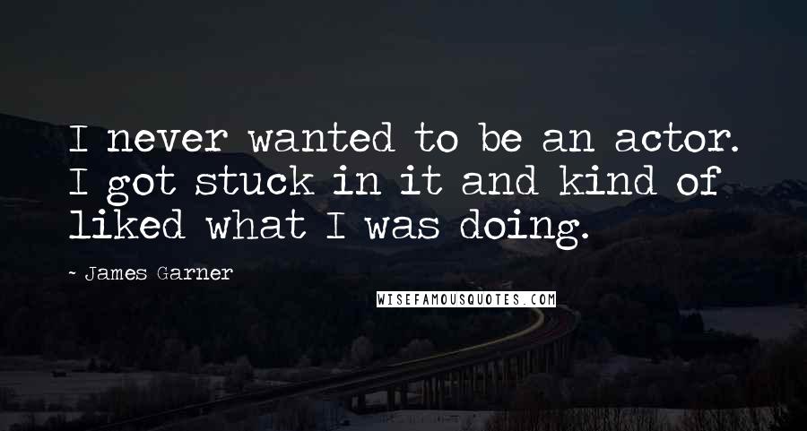 James Garner Quotes: I never wanted to be an actor. I got stuck in it and kind of liked what I was doing.