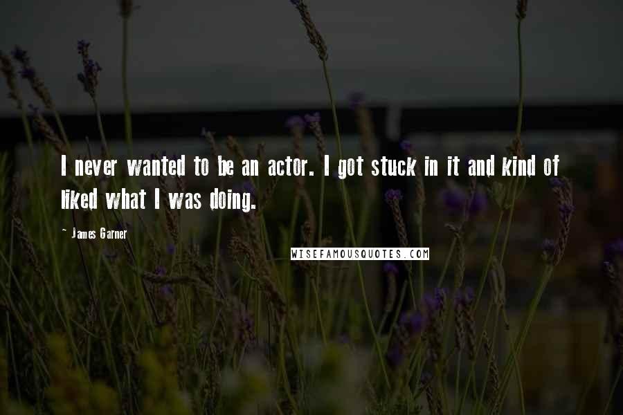 James Garner Quotes: I never wanted to be an actor. I got stuck in it and kind of liked what I was doing.