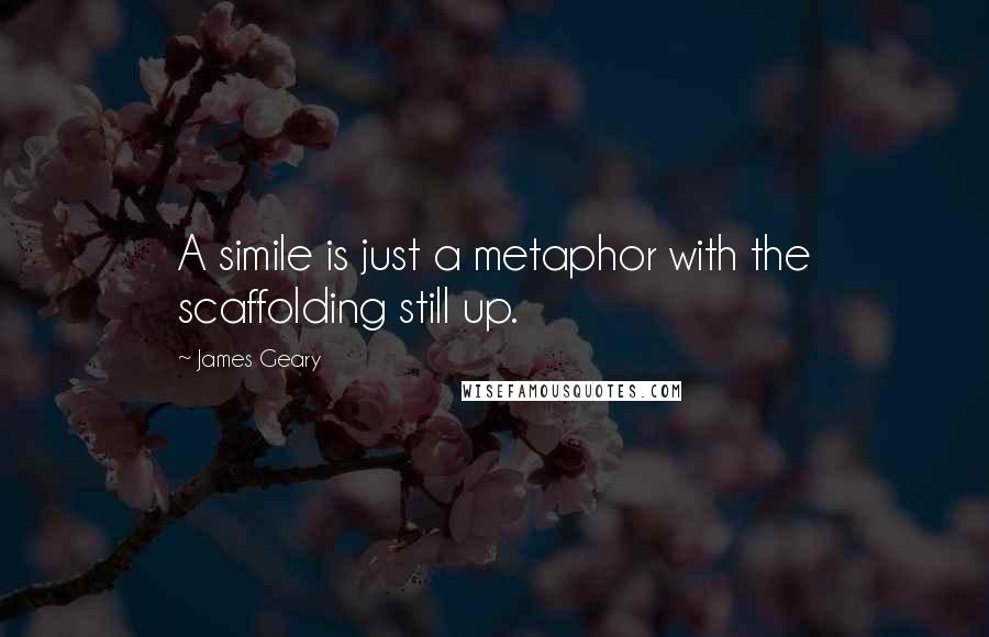 James Geary Quotes: A simile is just a metaphor with the scaffolding still up.