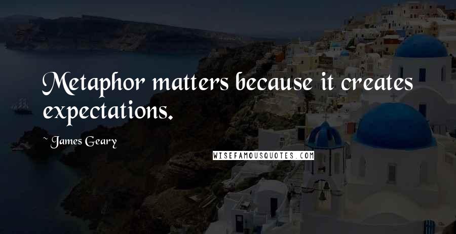 James Geary Quotes: Metaphor matters because it creates expectations.