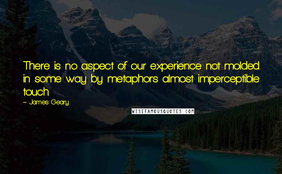 James Geary Quotes: There is no aspect of our experience not molded in some way by metaphor's almost imperceptible touch.