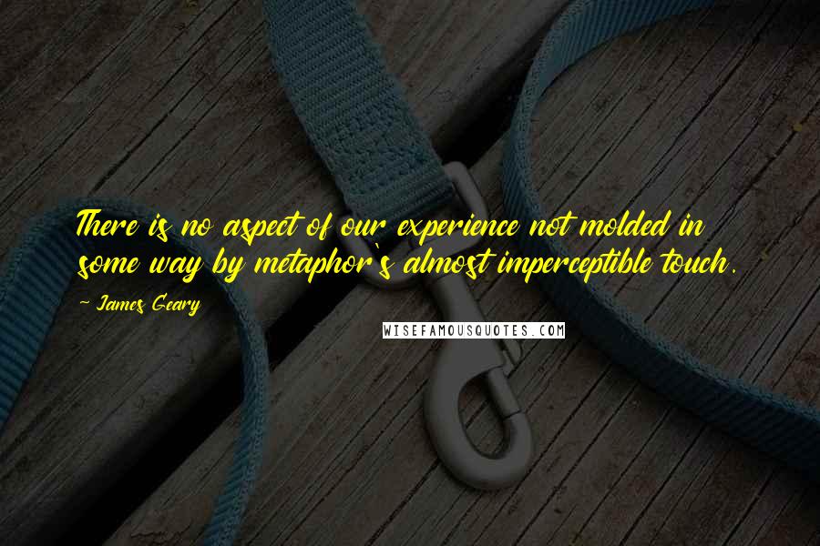 James Geary Quotes: There is no aspect of our experience not molded in some way by metaphor's almost imperceptible touch.