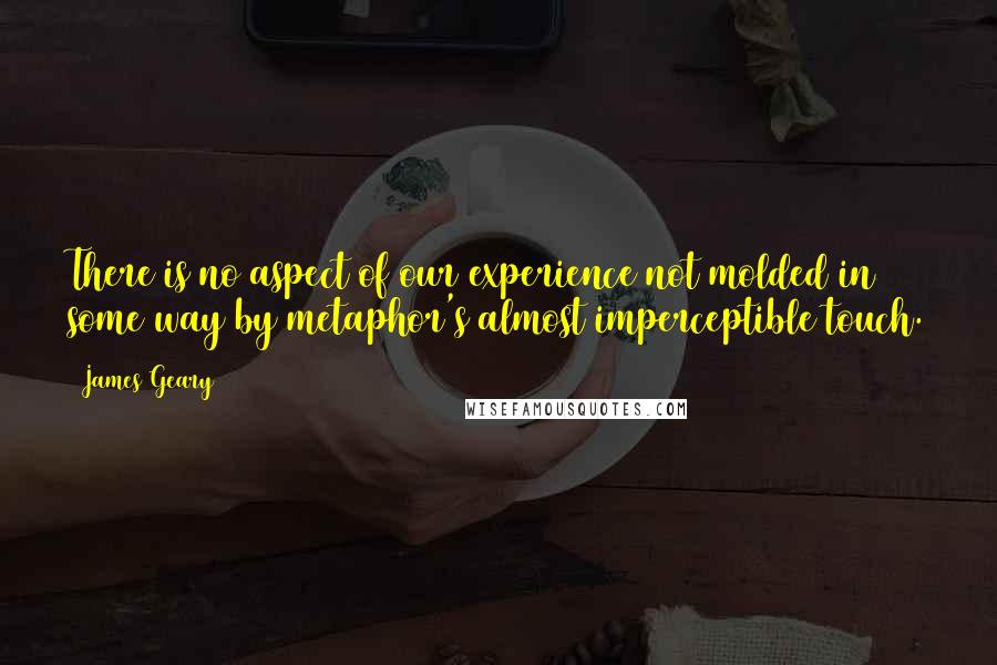 James Geary Quotes: There is no aspect of our experience not molded in some way by metaphor's almost imperceptible touch.