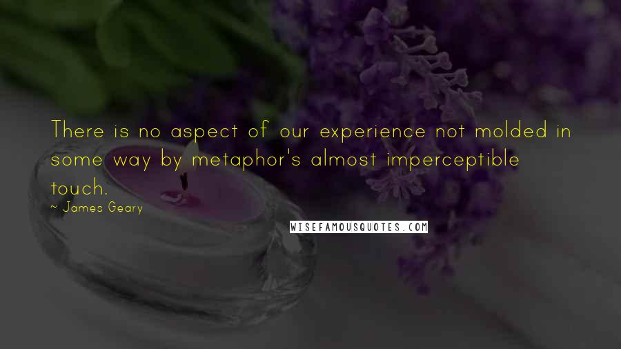 James Geary Quotes: There is no aspect of our experience not molded in some way by metaphor's almost imperceptible touch.