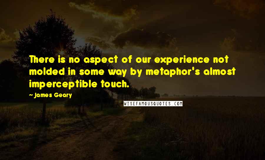 James Geary Quotes: There is no aspect of our experience not molded in some way by metaphor's almost imperceptible touch.