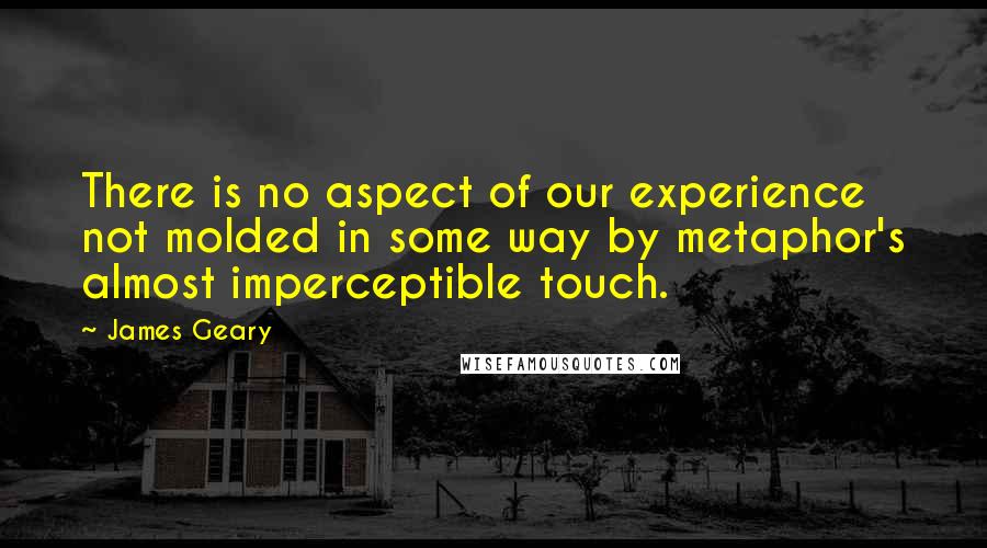 James Geary Quotes: There is no aspect of our experience not molded in some way by metaphor's almost imperceptible touch.