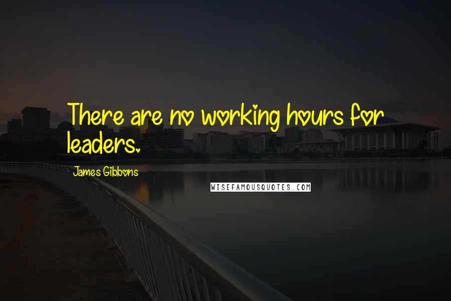 James Gibbons Quotes: There are no working hours for leaders.