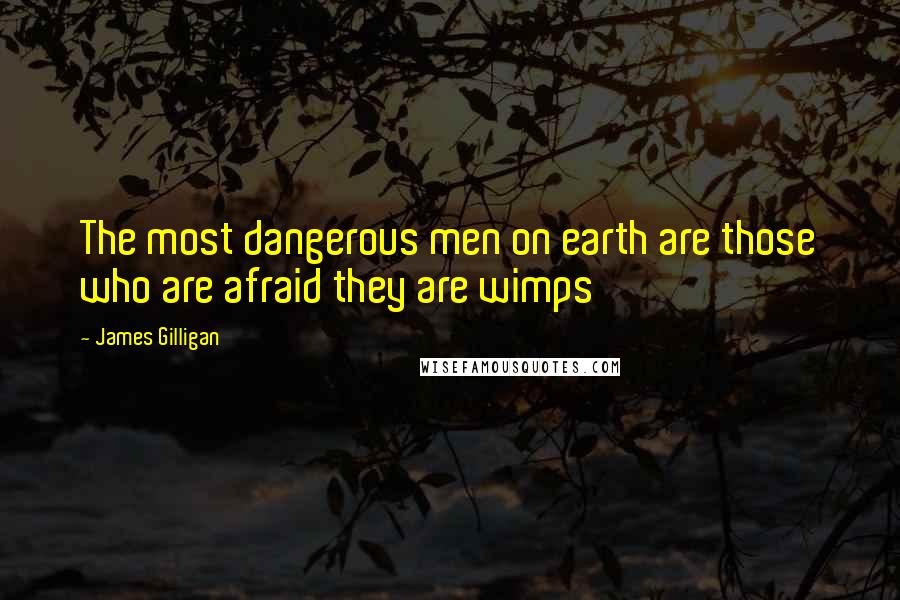 James Gilligan Quotes: The most dangerous men on earth are those who are afraid they are wimps