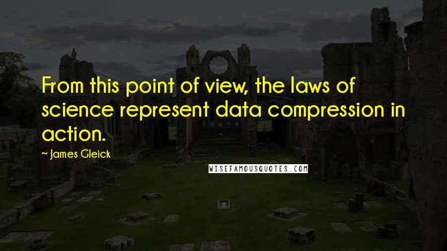 James Gleick Quotes: From this point of view, the laws of science represent data compression in action.