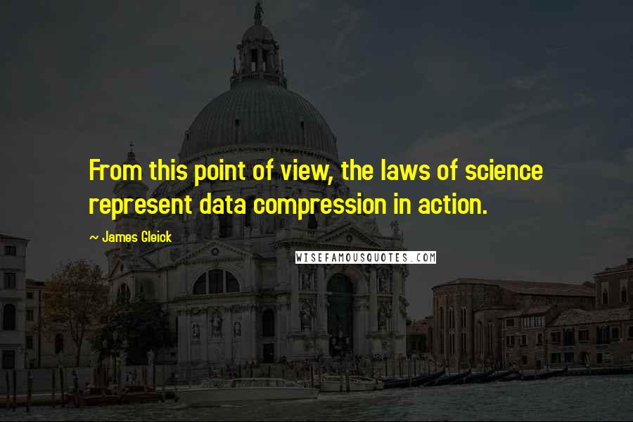 James Gleick Quotes: From this point of view, the laws of science represent data compression in action.