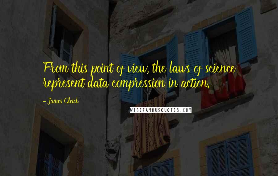 James Gleick Quotes: From this point of view, the laws of science represent data compression in action.