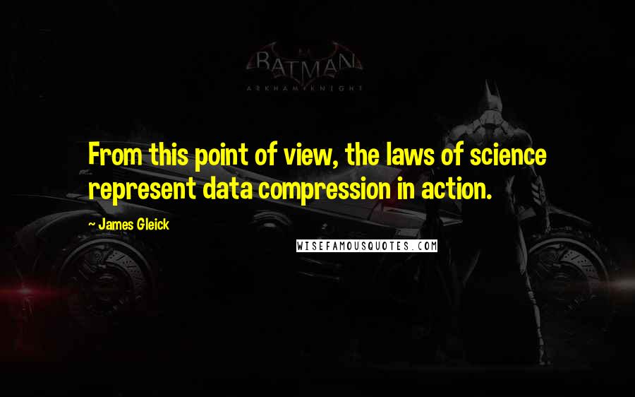 James Gleick Quotes: From this point of view, the laws of science represent data compression in action.