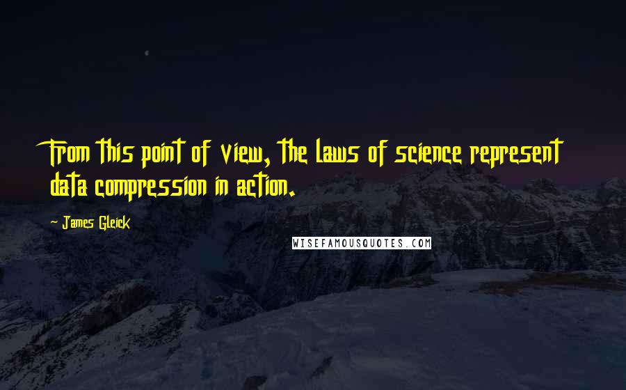 James Gleick Quotes: From this point of view, the laws of science represent data compression in action.