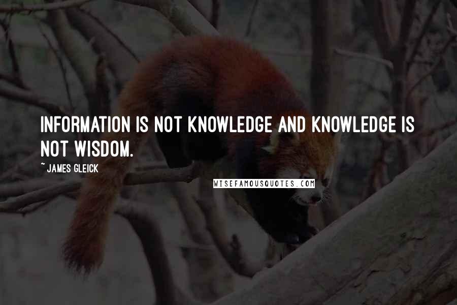 James Gleick Quotes: Information is not knowledge and knowledge is not wisdom.