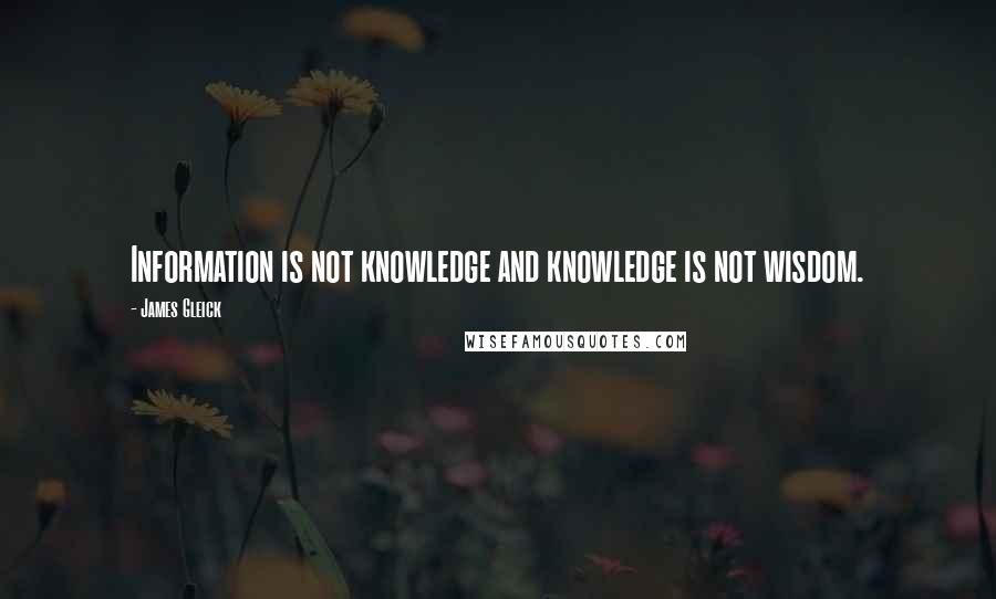 James Gleick Quotes: Information is not knowledge and knowledge is not wisdom.