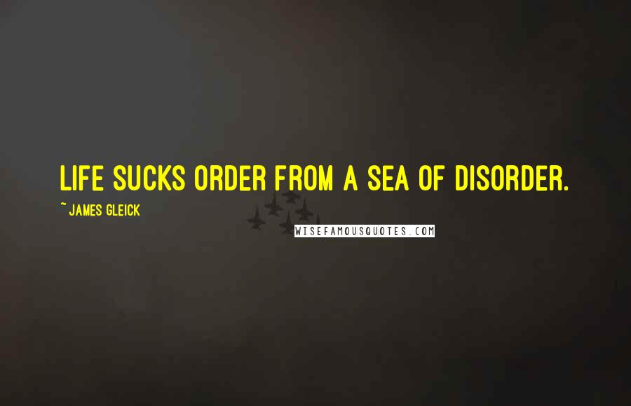 James Gleick Quotes: Life sucks order from a sea of disorder.