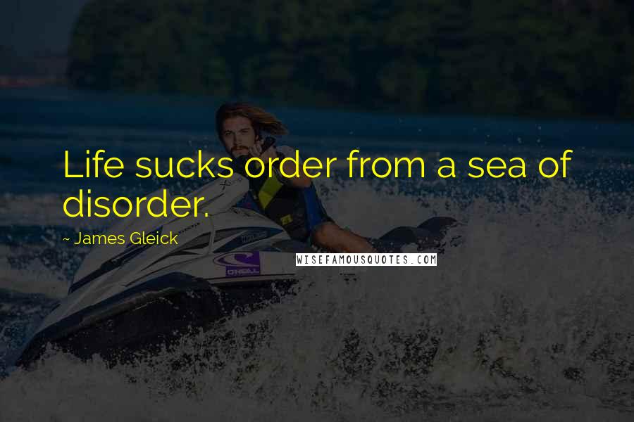 James Gleick Quotes: Life sucks order from a sea of disorder.