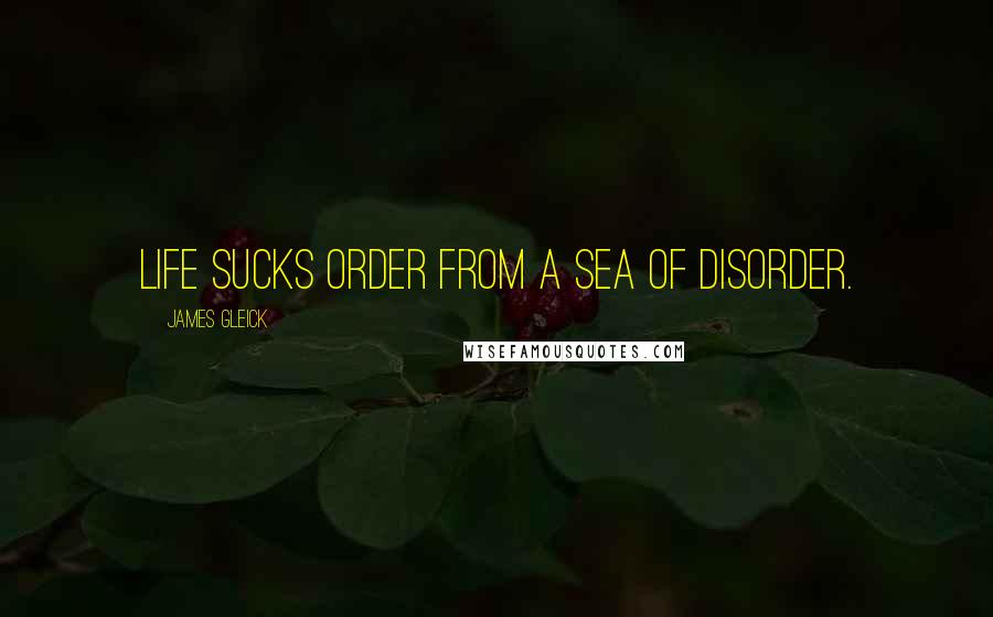 James Gleick Quotes: Life sucks order from a sea of disorder.