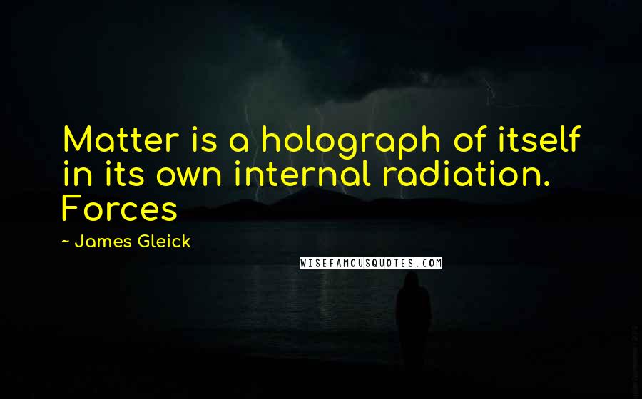 James Gleick Quotes: Matter is a holograph of itself in its own internal radiation. Forces