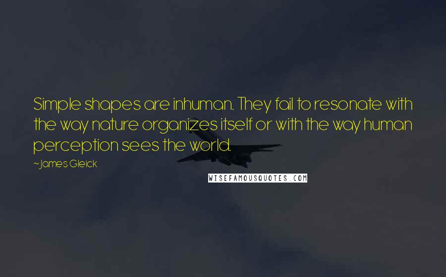 James Gleick Quotes: Simple shapes are inhuman. They fail to resonate with the way nature organizes itself or with the way human perception sees the world.