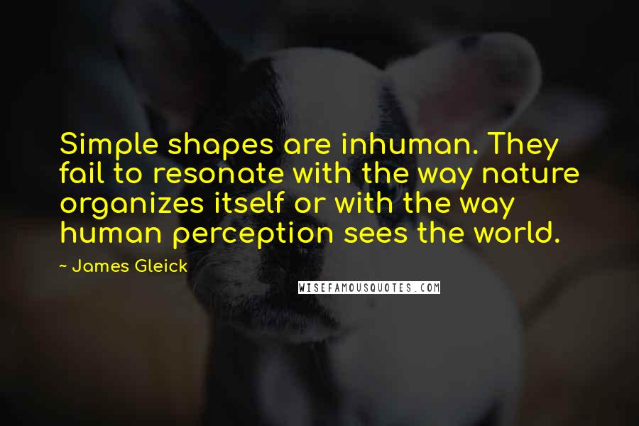 James Gleick Quotes: Simple shapes are inhuman. They fail to resonate with the way nature organizes itself or with the way human perception sees the world.