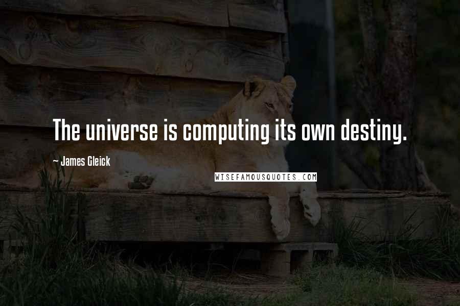 James Gleick Quotes: The universe is computing its own destiny.